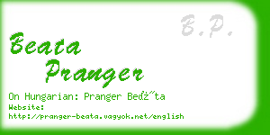 beata pranger business card